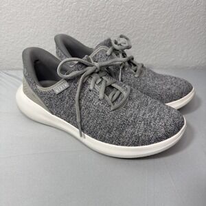 Kizik Madrid Mens Shoe Gray Eco Knit Lace Up Hands Free Sneaker Sz M7.5 W9 Wide